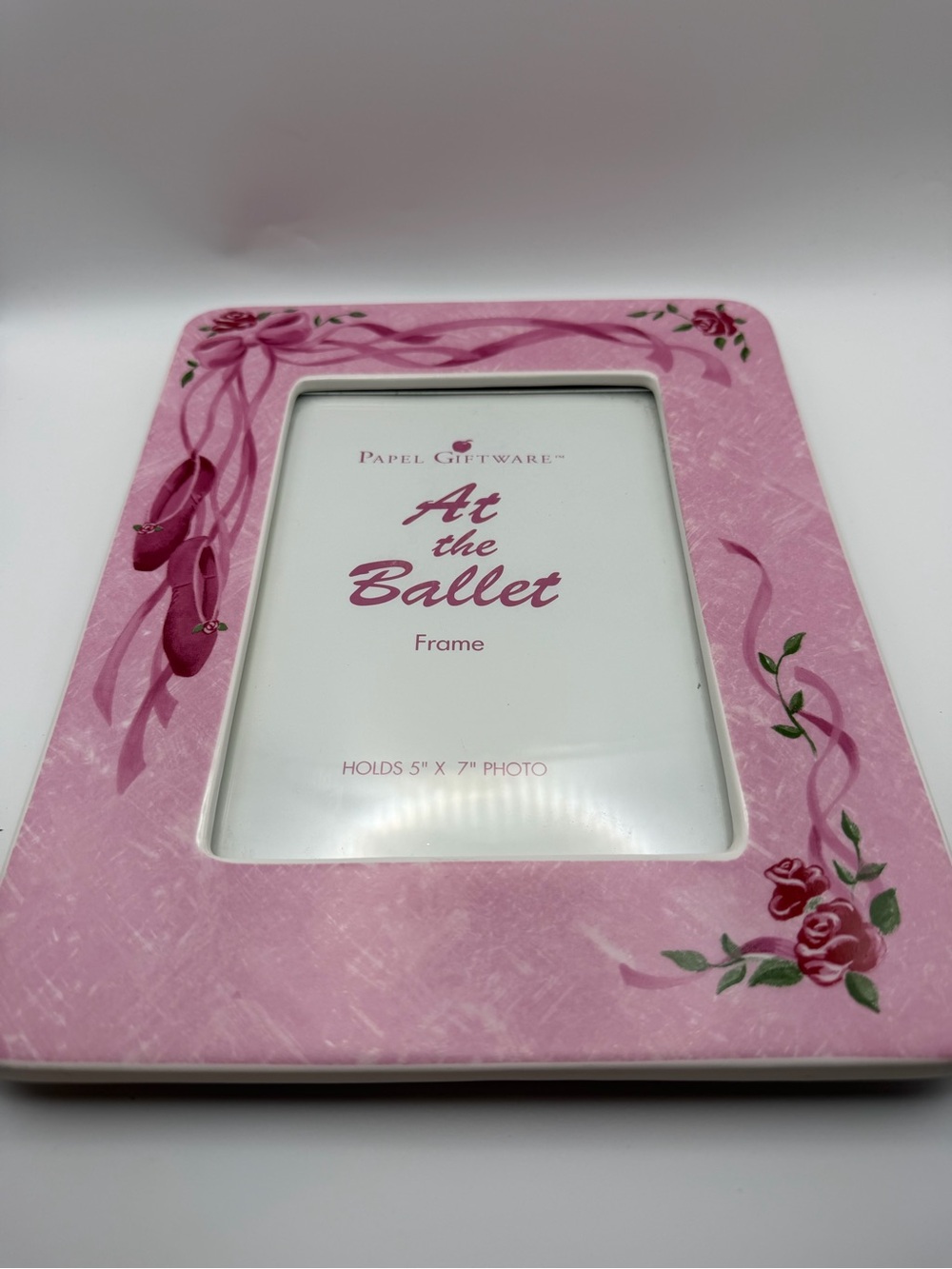 Papel Giftware At The Ballet Pink Ceramic 5x7 Picture Frame Ballerina Flowers